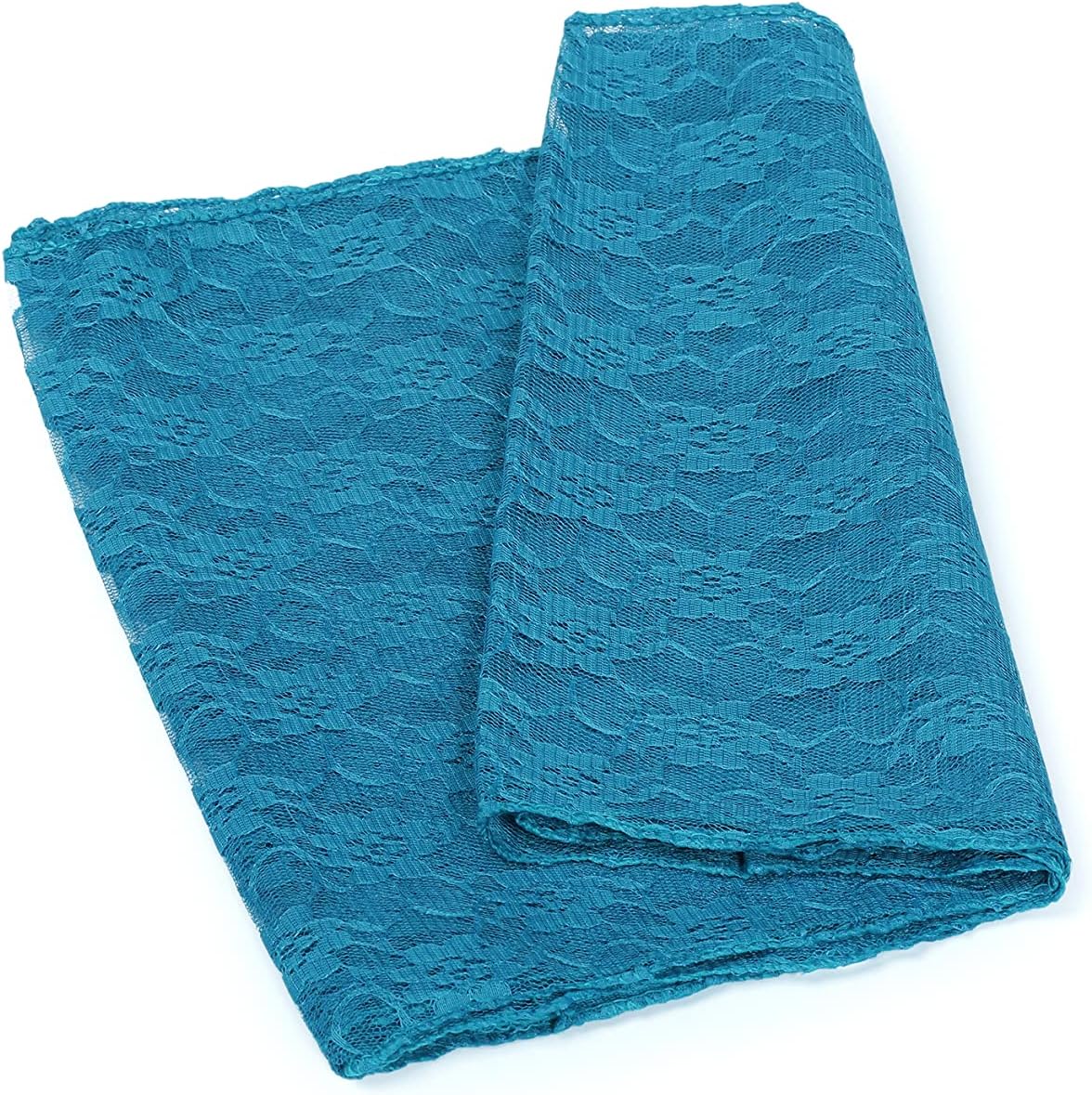 MDS Pack of 25 Wedding 12 x 108 inches Lace Table Runner for Wedding, Decorations for Birthday Parties, Banquets, Graduations, Engagements, and Runners fit Rectangle, Round Table- Dark Teal