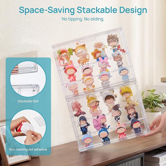 Vtopmart 4 Pack Acrylic Display Case, Stackable Figure Display Case - Image 6