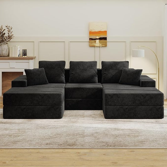 Living&Giving 101" U-Shaped Cloud Sectional Couch by LivingGiving