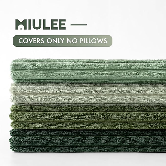 MIULEE Boho Farmhouse Sage Green Throw Pillow Covers 18x18 Inch Set of 4 - Image 7