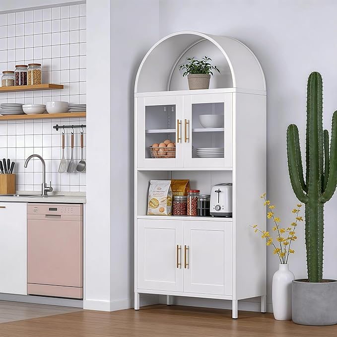 VEXPOR 73" Tall Arched Kitchen Pantry Cabinet - Image 6