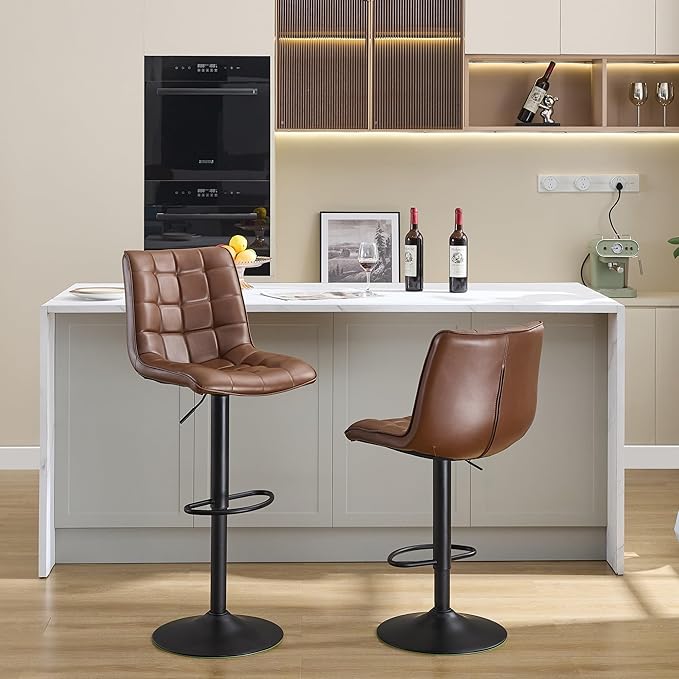 FIRAVOE Counter Height Bar Stools, Swivel Bar Stools Set of 2 - Image 7