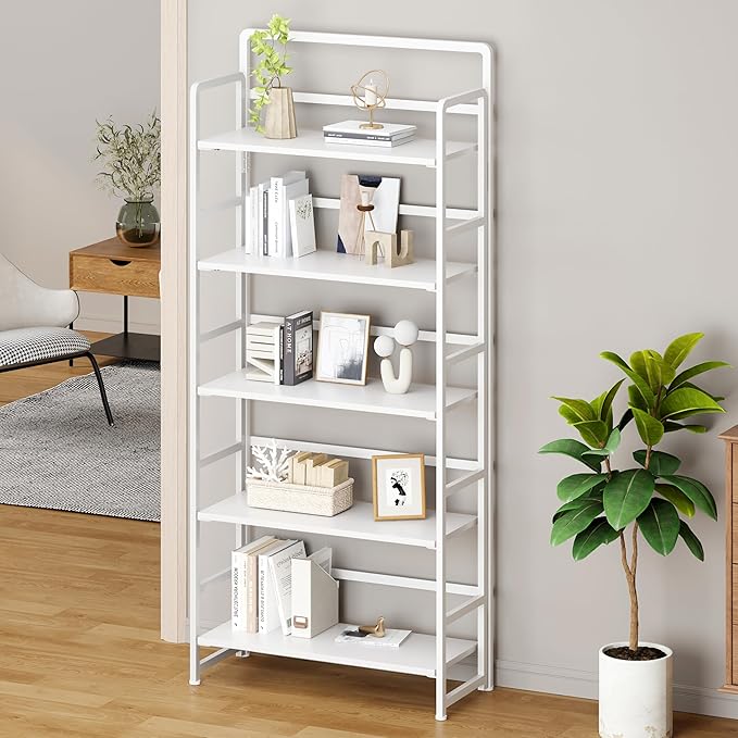 No Assembly Folding Bookshelf, 5 Tiers Collapsible Book Shelf - Image 5