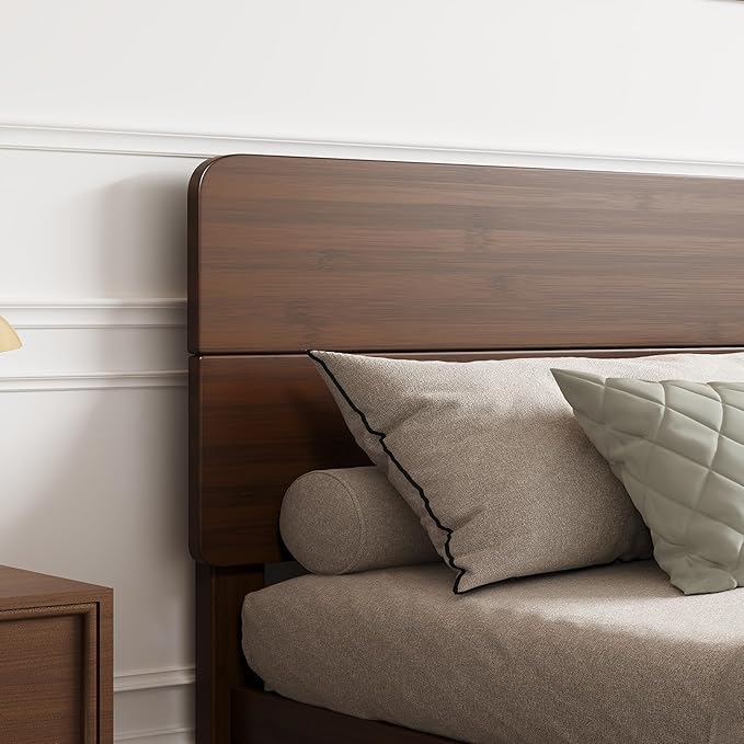 BOSRII 14in High Solid Bamboo Wood Platform Full Size Bed Frame - Image 3