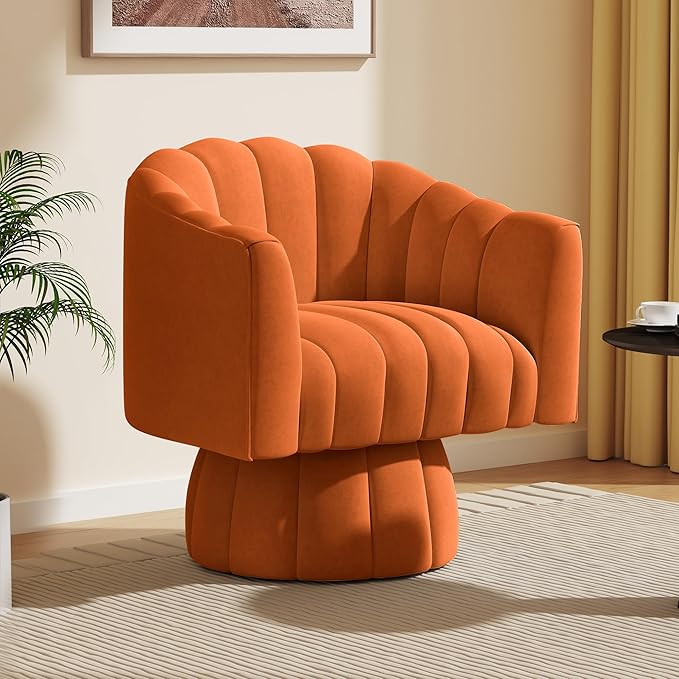 Dewhut Swivel Accent Chair, 360° Swivel Barrel Chair by FocusOnQualityFurniture