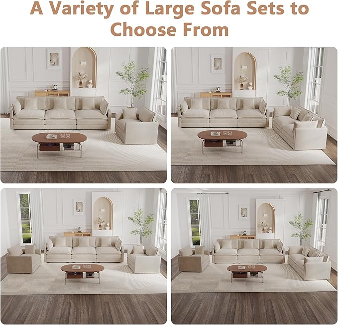 mikibama Luxury 3 Piece Sofa Set, 2 Pieces of Single Sofa and 1 Piece of 3 - Image 8