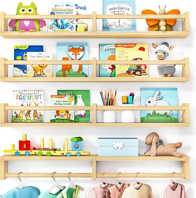 Fixwal Nursery Book Shelves, 32 Inch Floating Bookshelves by Fixwal
