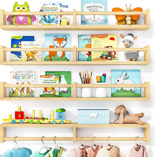 Fixwal Nursery Book Shelves, 32 Inch Floating Bookshelves by Fixwal