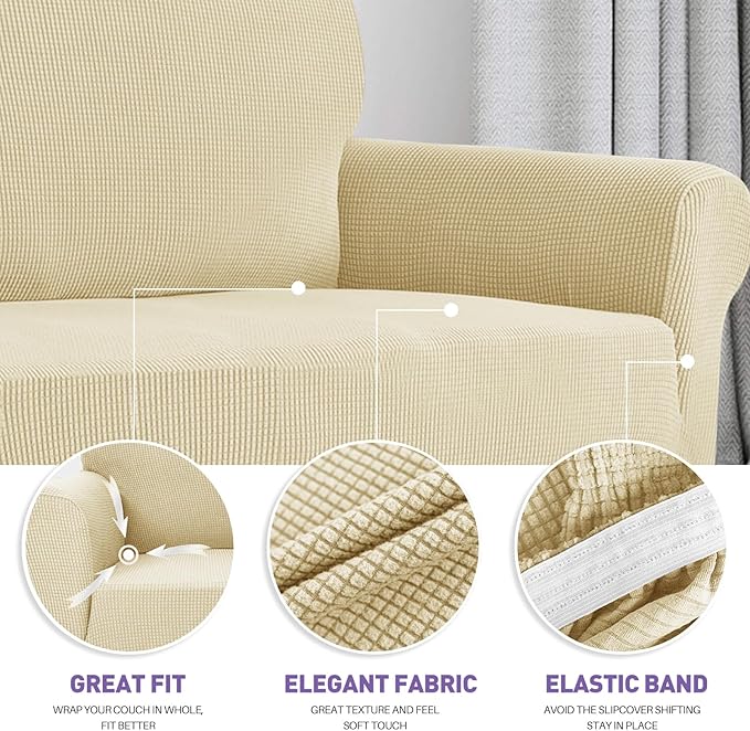 ZNSAYOTX Super Stretch Couch Cover Universal Sofa Covers - Image 3