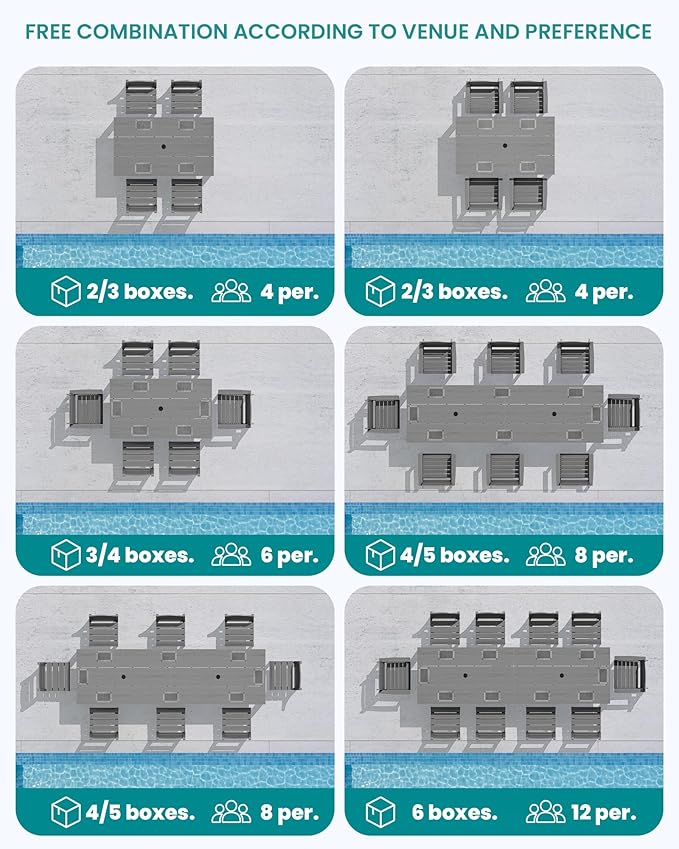 SERWALL HDPE Dining Set for 10 – 2 Tables, 8 Armless + 2 Armchairs. Includes 10 - Image 9