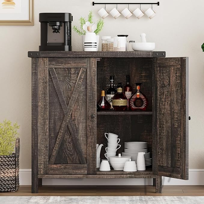 GarveeHome Small Storage Cabinet, Farmhouse Sideboard Buffet Cabinet - Image 4