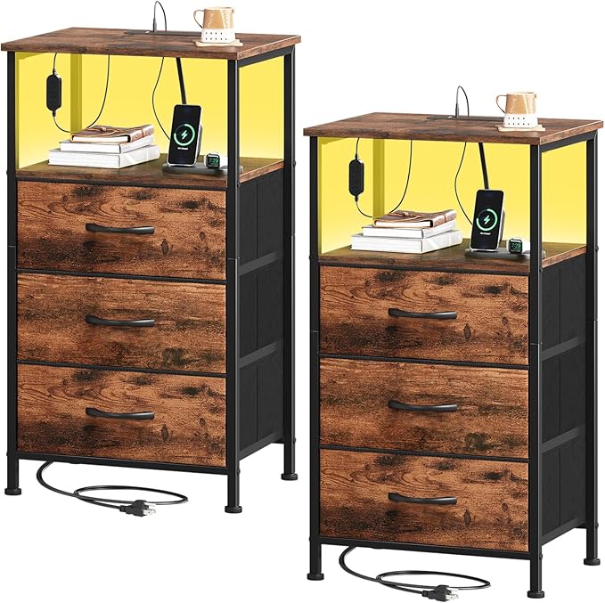Somdot Nightstands Set of 2, Bedside Tables by Somdot