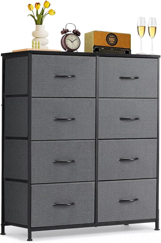 8-Drawer Dresser for Bedroom, Anti-Tip Tall Storage Organizer Chest of Drawers by SageNest