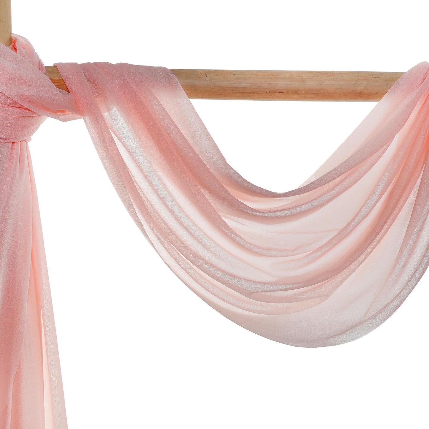 VDS Pack of 2 Panel (30 Inch X 30 Feet) Wedding Arch Draping Fabric Sheer Chiffon Fabric Drapery for Wedding Ceremony Reception Swag Backdrop Canopy Chuppah ARBO Altars Decoration (Dusty Rose)
