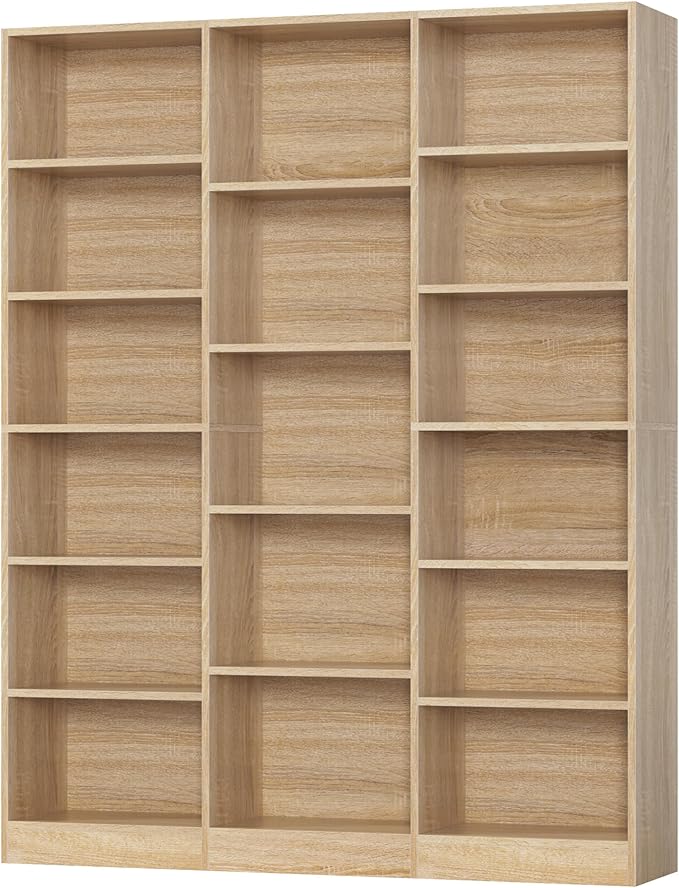 FACBOTALL Triple Wide Bookshelf, 6 Tier Large Bookshelf, Bookcase - Image 8