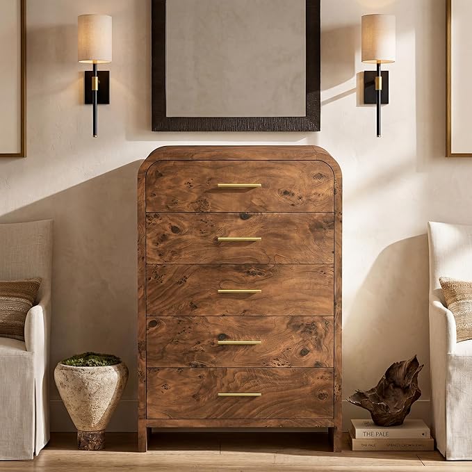 Curved 5-Drawer Dresser for Bedroom, 45.59" Tall Modern Chest of Drawers - Image 5
