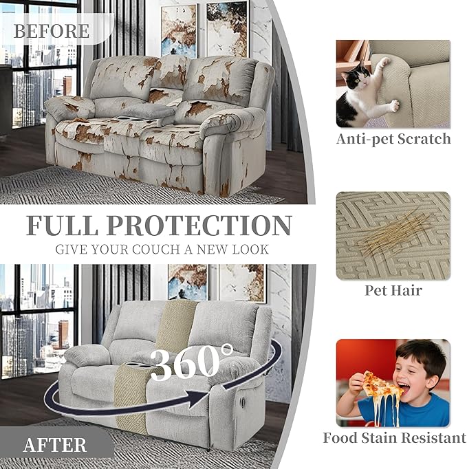 100% Waterproof Sectional Recliner Couch Covers - Image 5