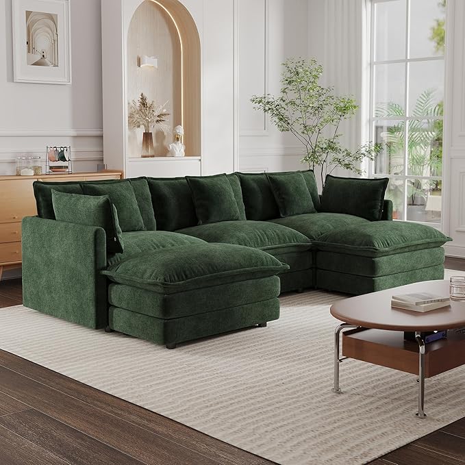 mikibama Modular Sectional Sofa, 111.5 Inch U Shaped Couch Set - Image 8