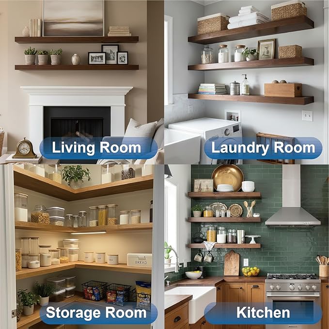 LEOPO 12-Pack 10 inch Floating Shelf Brackets, Hidden Shelf Bracket - Image 8
