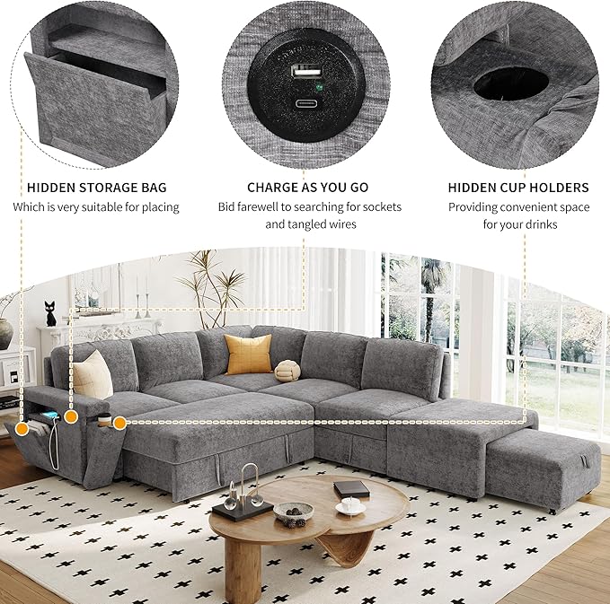 Merax L-Shaped Modular Sofa - Image 5