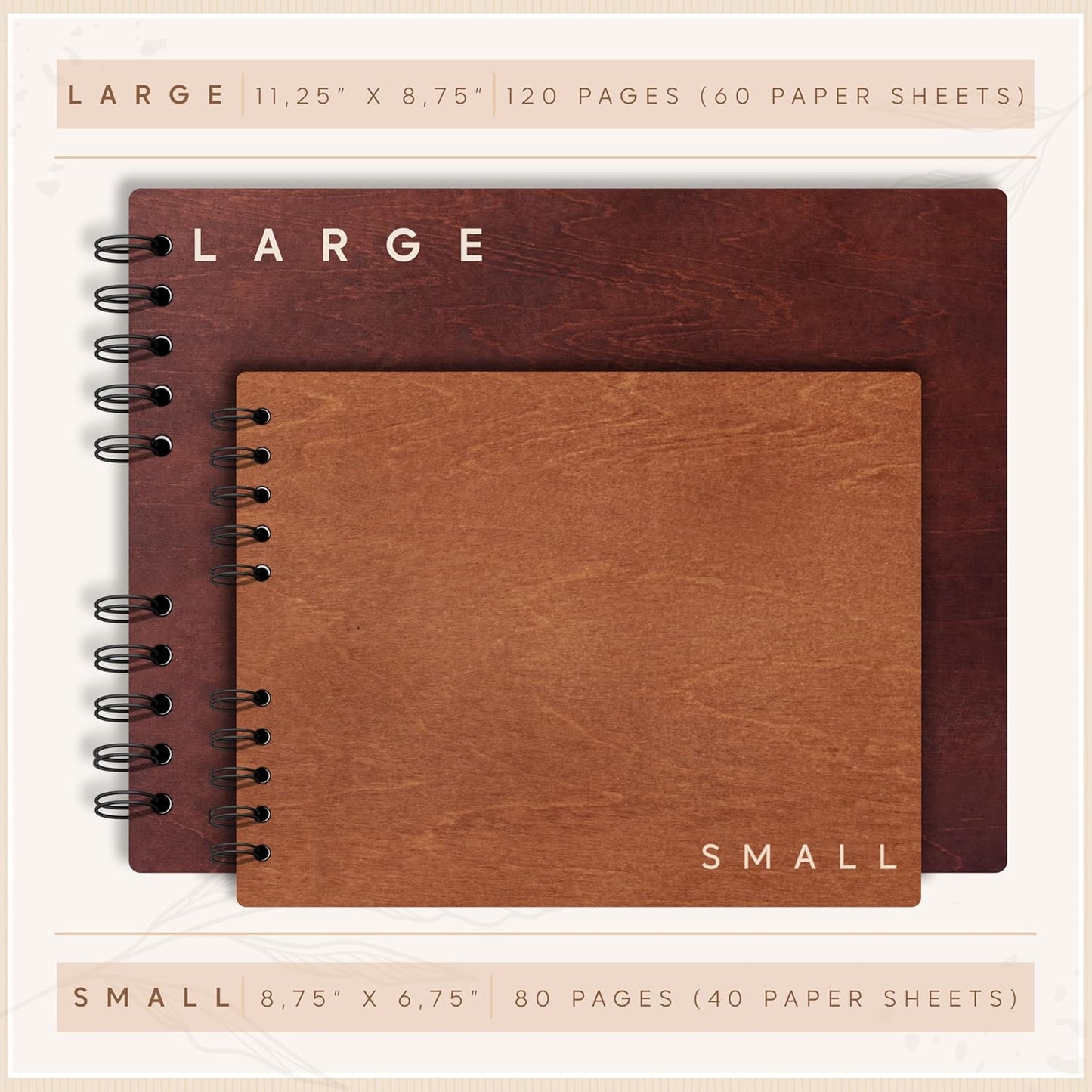 Personalized Wood Wedding Guest Book - 5 Colors/Finishings, 2 Sizes, 12 Designs - Wood Wedding Decorations, Guest Book Signs for Wedding Reception (DESIGN 4)