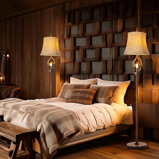 Scenekoy Rustic Farmhouse Antlers Floor Lamp - Image 6