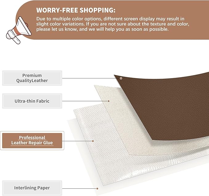 ONine Leather Repair Patch, Self-Adhesive Couch Patch, Car Seats Backpack - Image 2