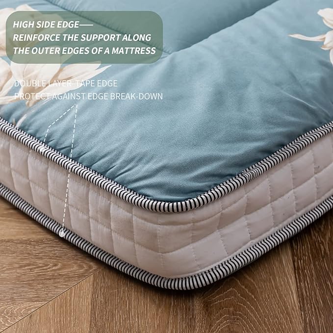 MAXYOYO Floral Printed Futon Mattress, Japanese Floor Mattress Quilted Bed - Image 7