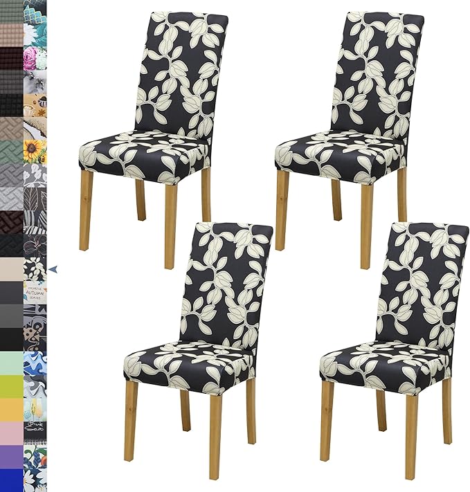 BIETYONE Stretch Dining Chair Covers Set of 4, Soft Removable Washable Kitchen by BIETYONE