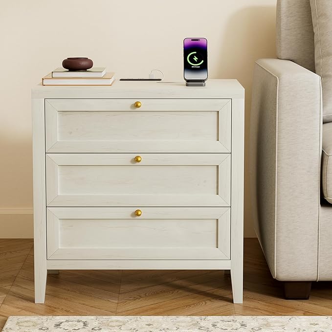 EYYTHUNG 3 Drawer Nightstand - Image 6