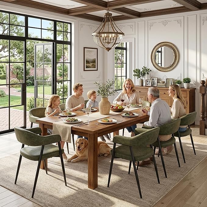 HNY Modern Dining Room Arm Chairs Set of 4, Open-Back Kitchen Side Chairs - Image 7