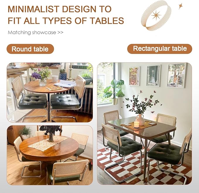 Zesthouse Natural Rattan Dining Chairs Set of 4, Modern Dining Room Chairs - Image 9