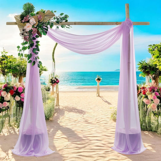 MDS Halloween Chiffon Draping Fabric - 2 Panel, 30" Wide x 50ft Long - Sheer Spooky Arbor & Canopy Drapery for Haunted House Backdrops, Party Ceilings, DIY Costumes & Themed Events - Orchid