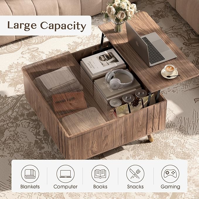 SULIVES Lift Top Coffee Table - Image 3