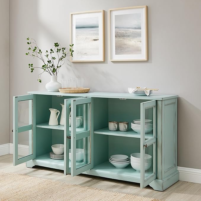 Crosley Furniture Holbrook Traditional Glass Door Sideboard Buffet Cabinet - Image 9