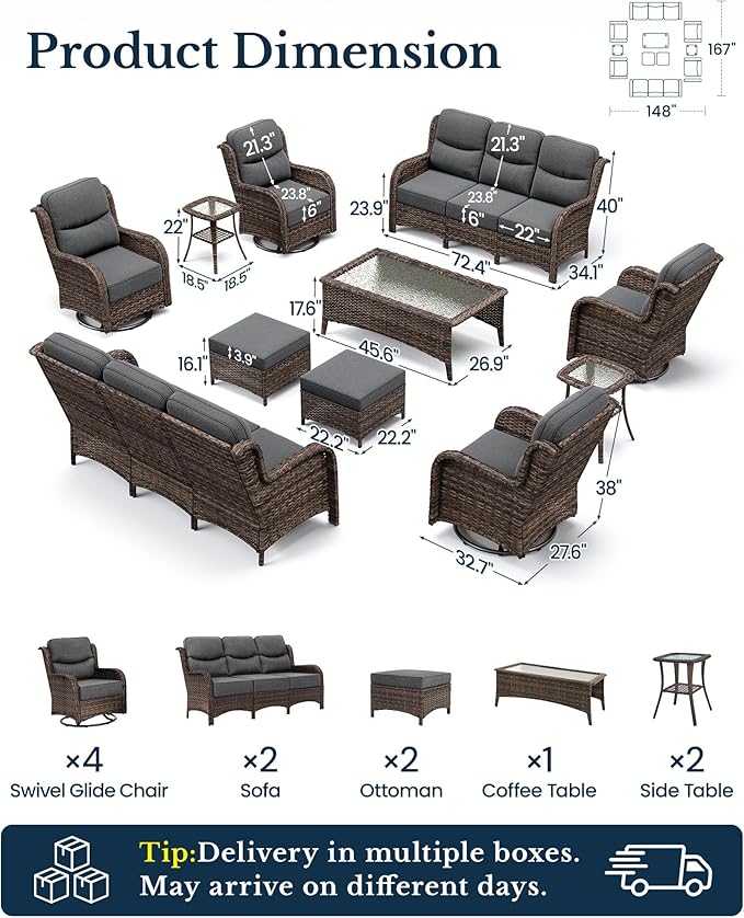 HILLGA 11-Piece Luxury Patio Furniture Set - Image 2