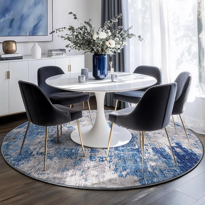 RELEANY Washable Area Rugs 6ft Non-Slip Modern Abstract Soft - Image 4