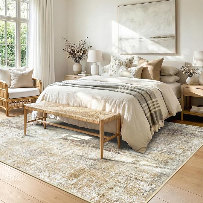 RELEANY Washable Area Rugs 8'x10' Non-Slip Modern Abstract Soft - Image 3