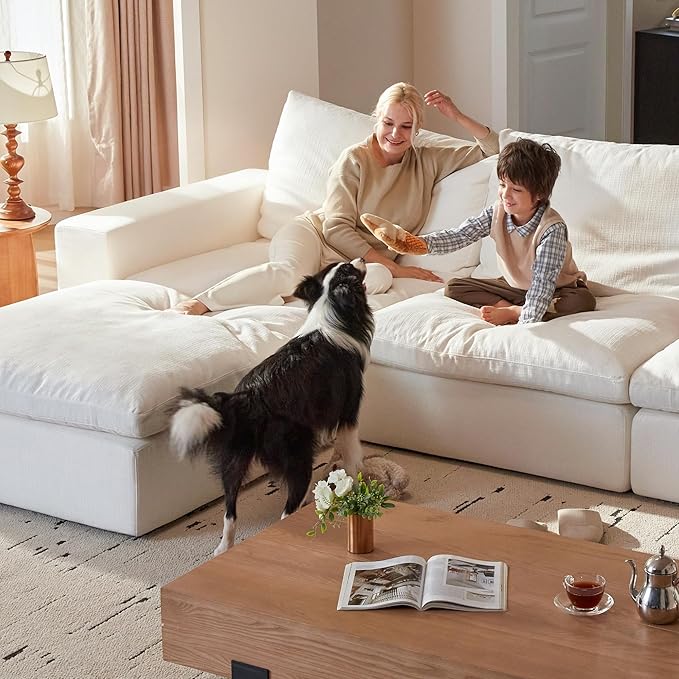 Cloud Couch Sectional 146.5'' Oversized Modular Deep Seat Sofa U Shaped Comfy - Image 6