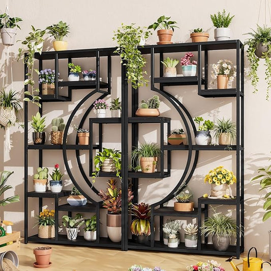 HolliWill 70.8" Tall Bookshelves Set of 2, Bedroom –Metal Frame & Anti-Tip & by WelcometoHolliWill