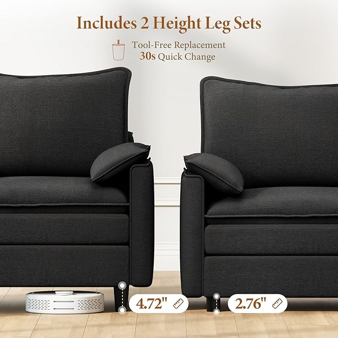 Vesgantti 142" Oversized Sectional Sofa Bed, 8-Seater Modular Sleeper Cloud - Image 3