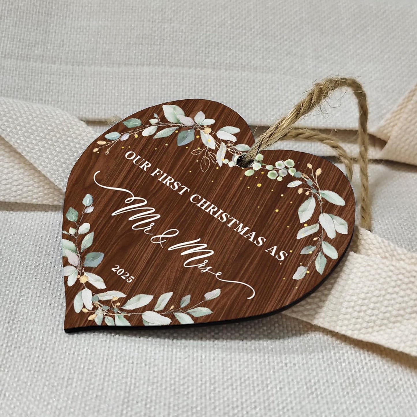 2025 First Christmas Married Ornament,First Year as Mr and Mrs Christmas Hanging Ornament Wedding Decoration for Couple