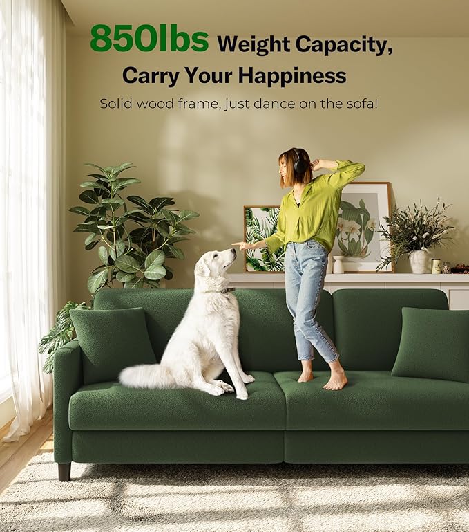 Welzona 83" Couches for Living Room, Teddy Sofa Couch - Image 5