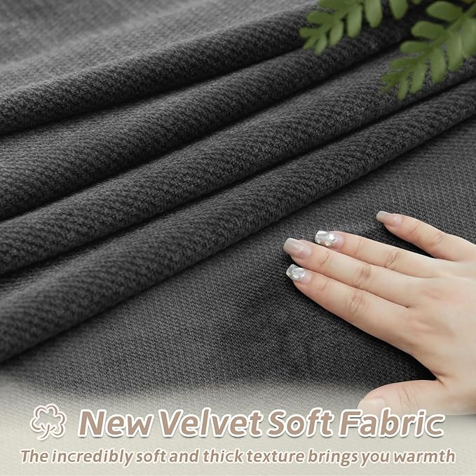 Arfntevss Sectional Recliner Couch Covers Velvet Washable Corner Sectional Sofa - Image 4