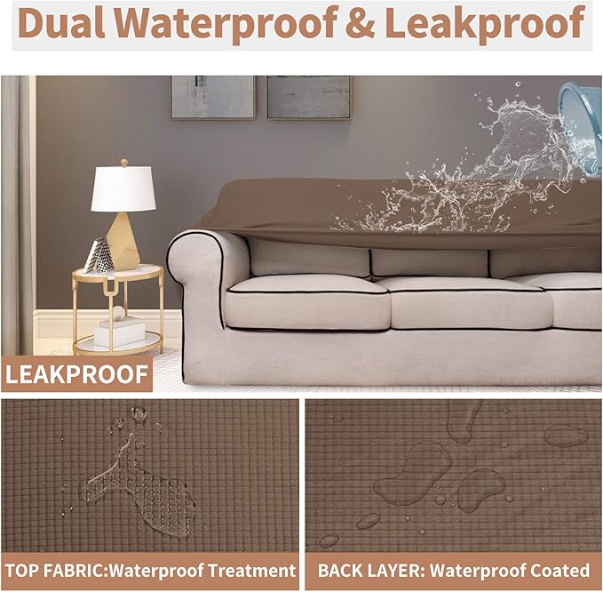 Easy-Going 100% Waterproof Loveseat Couch Cover, Dual Waterproof Sofa Cover - Image 3