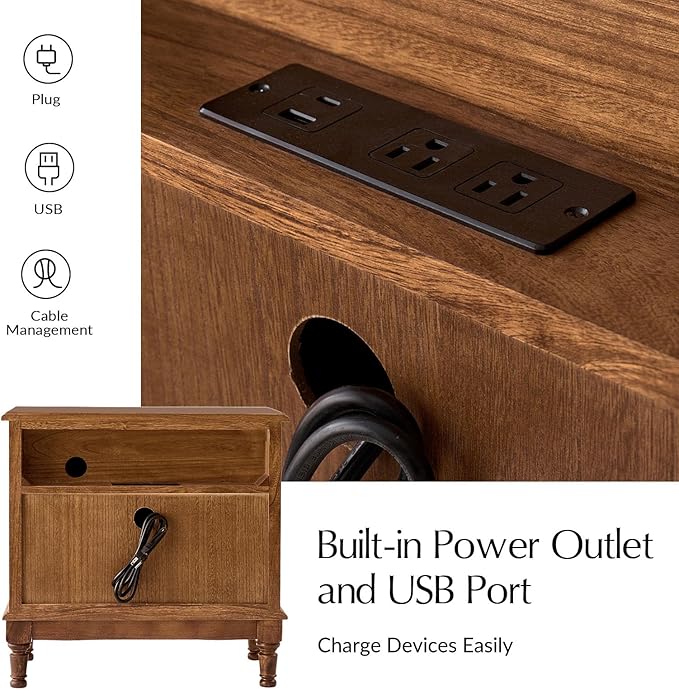 HULALA HOME Solid Wood Storage End Tables - Image 4