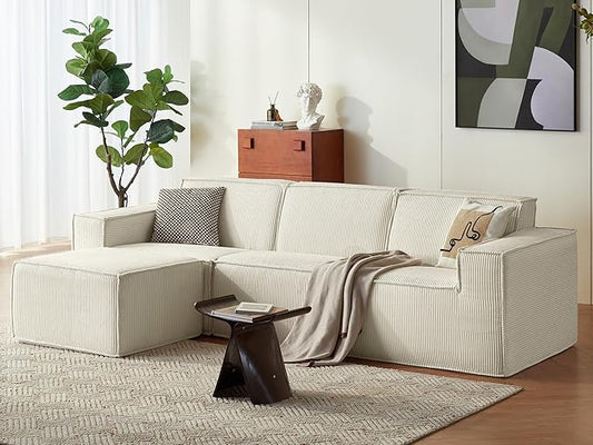 LINSY HOME Modular Sectional Sofa, Corduroy Sectional Cloud Couches by LINSYHOME