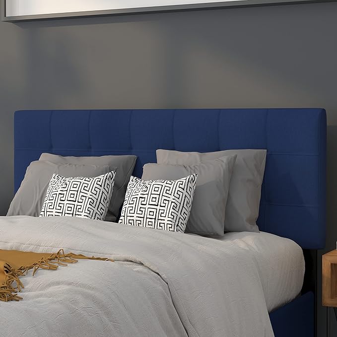 Flash Furniture Bedford Tufted Upholstered Full Size Headboard in Navy Fabric by FlashFurniture