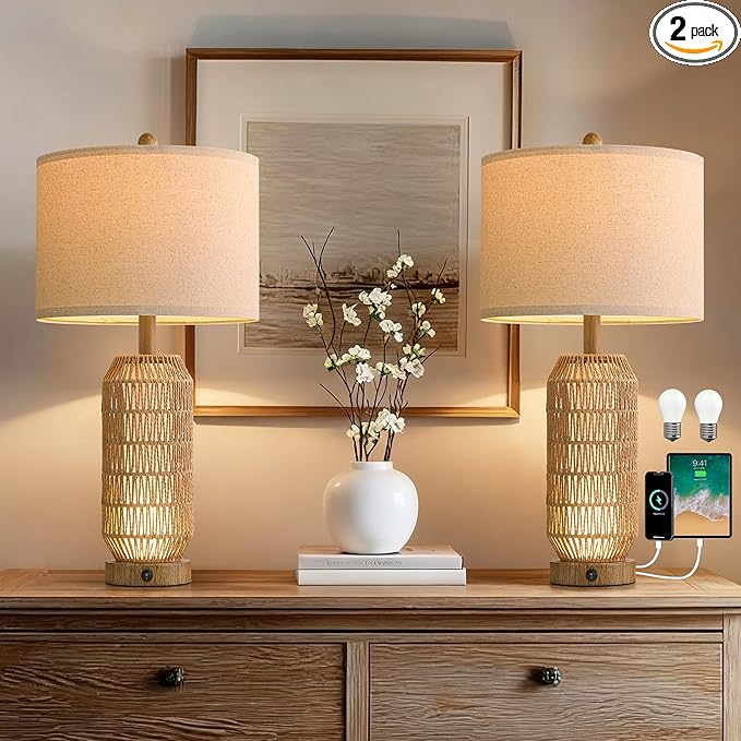 OYEARS 25" Table Lamps Set of 2 by OYEARS