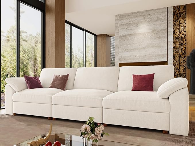 EASE MOOSE Modern 3 Seat Sectional Modular Sofa, FSC Certified Chenille Comfty - Image 3
